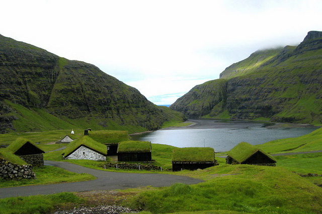 Оригинальные дома на Фарерских островах